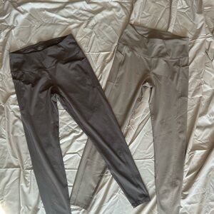 High-Waisted Leggings - Gray and Tan